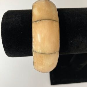 Bangle bracelet Barkhor Tibet Brass & Bone boho bracelet heart jewelry